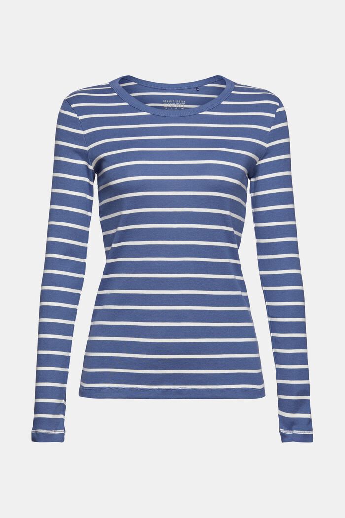 Striped long sleeve top, organic cotton, BLUE LAVENDER, detail image number 2