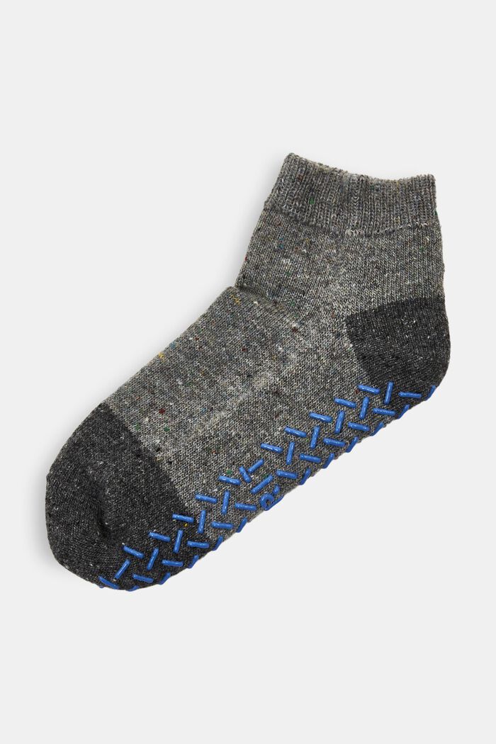 Wool-blend homesocks with non-slip sole, LIGHT GREY, overview