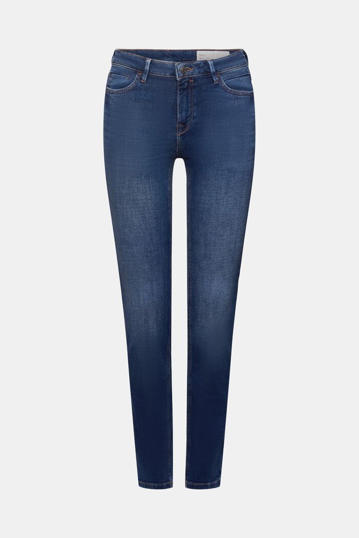 Stretch jeans in organic cotton, BLUE DARK WASHED, detail image number 6