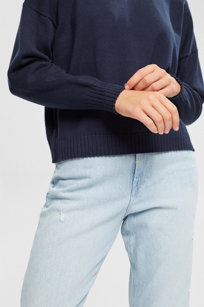 Knitted relaxed fit jumper, NAVY, detail image number 0