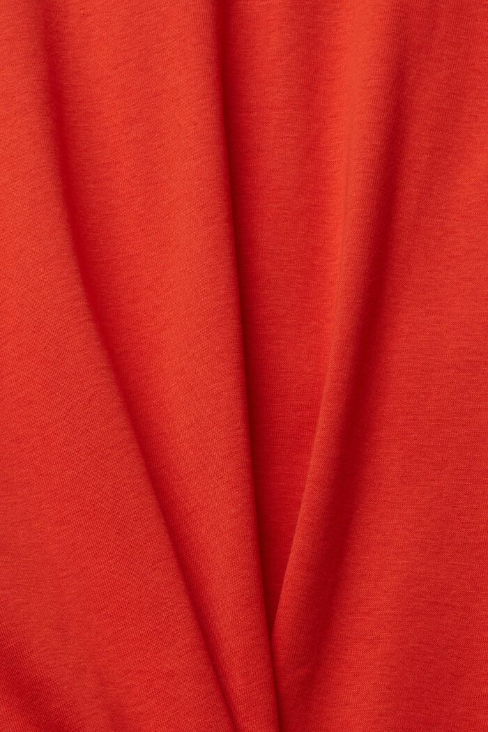 Top with 3/4-length sleeves, ORANGE RED, detail image number 1