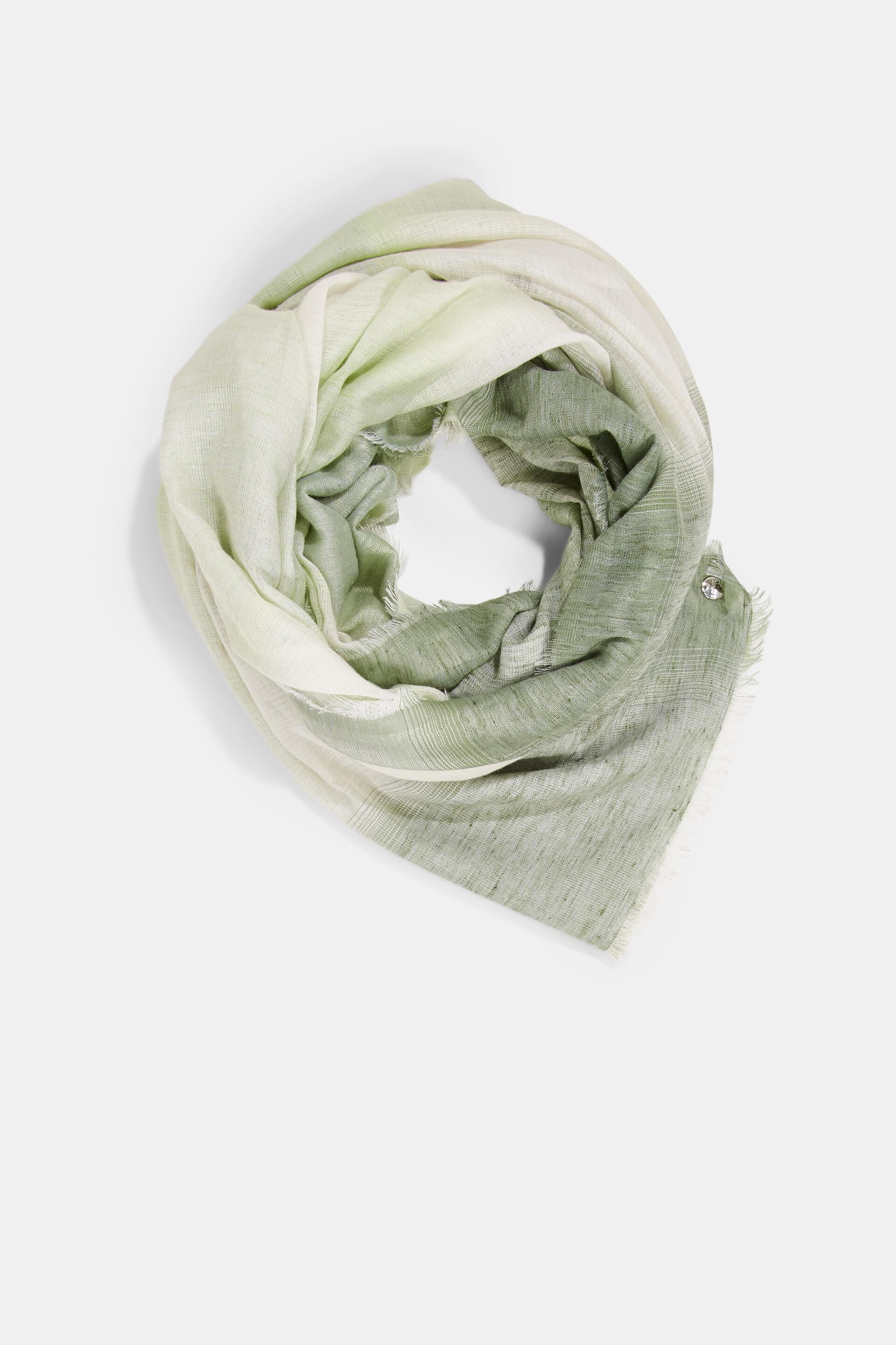 Esprit Tube Scarf green-cream cable stitch casual look Accessories Scarves Tube Scarves 