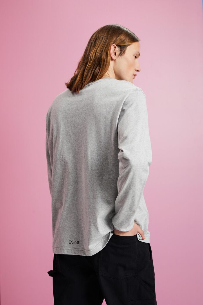 Long-sleeved top with dolphin print, LIGHT GREY, detail image number 3