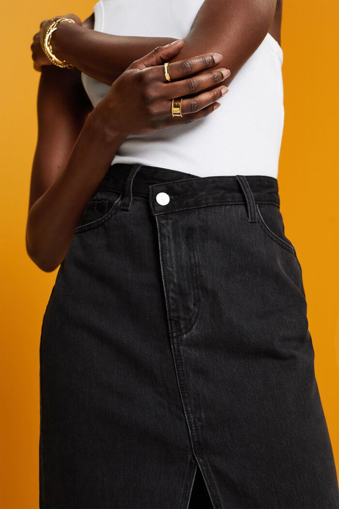 ESPRIT - Midi skirt with an asymmetric waistband at our online shop