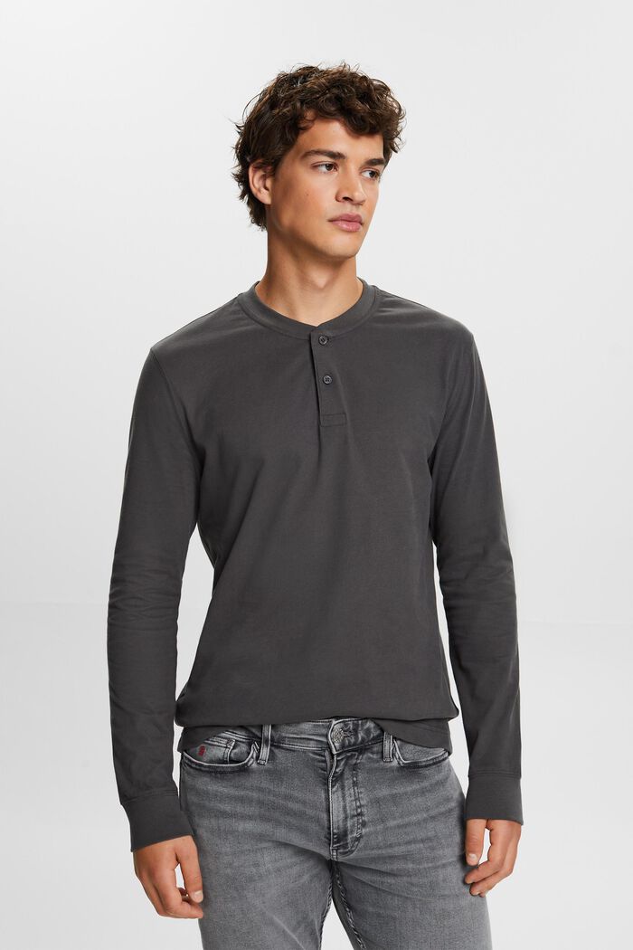 ESPRIT - Washed Cotton Jersey Henley at our online shop