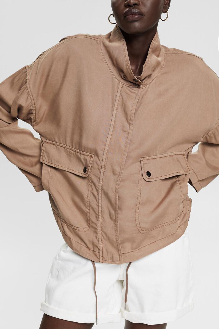 Lightweight jacket in TENCEL™, TAUPE, detail image number 0