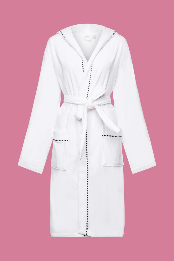 Suede bathrobe made of 100% cotton, WHITE, detail image number 5