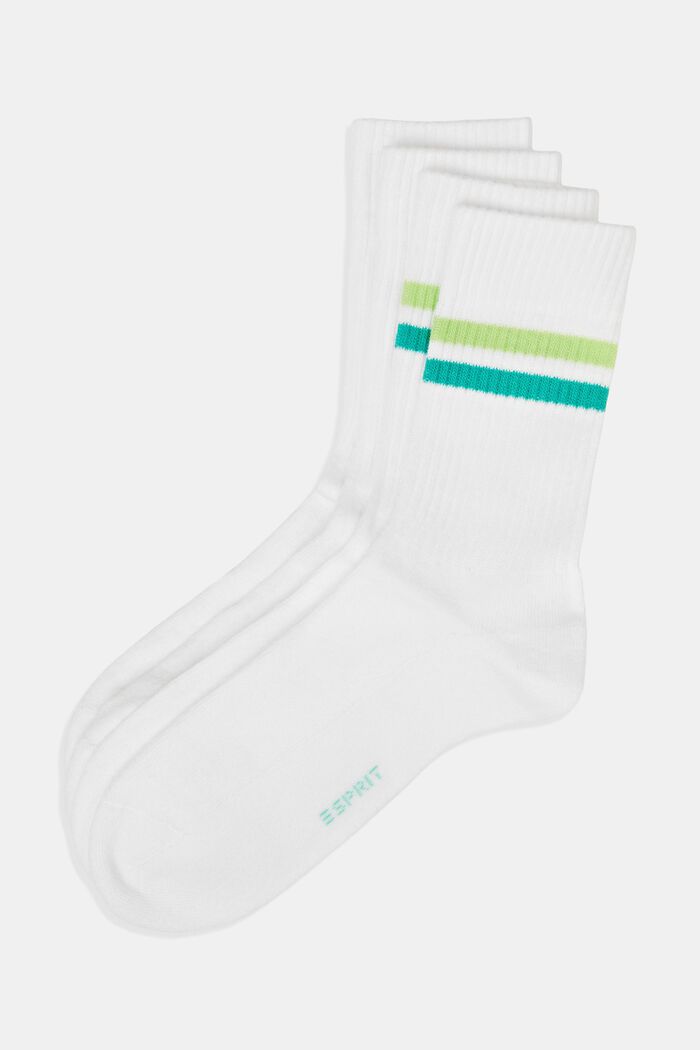 2-pack of athletic socks, organic cotton, NEW WHITE, detail image number 0
