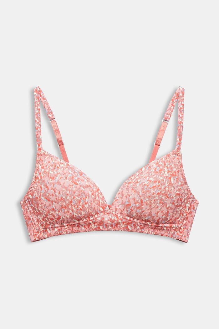 Padded, non-wired bra with a pattern