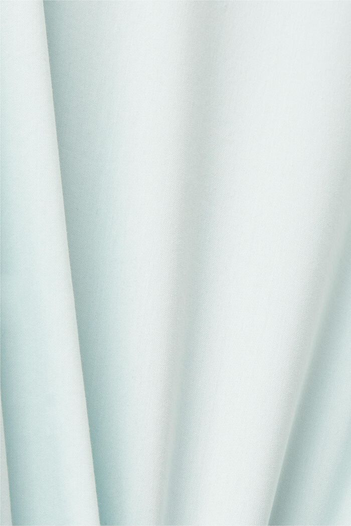 Short-sleeved poplin cotton top, LIGHT AQUA GREEN, detail image number 6
