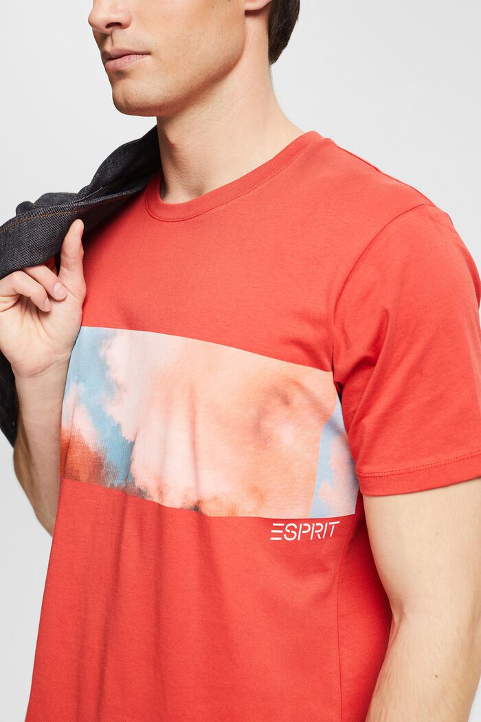 Jersey T-shirt with a print, RED ORANGE, detail image number 1