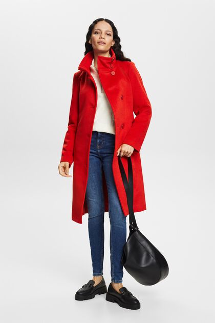 Recycled: wool blend coat with cashmere