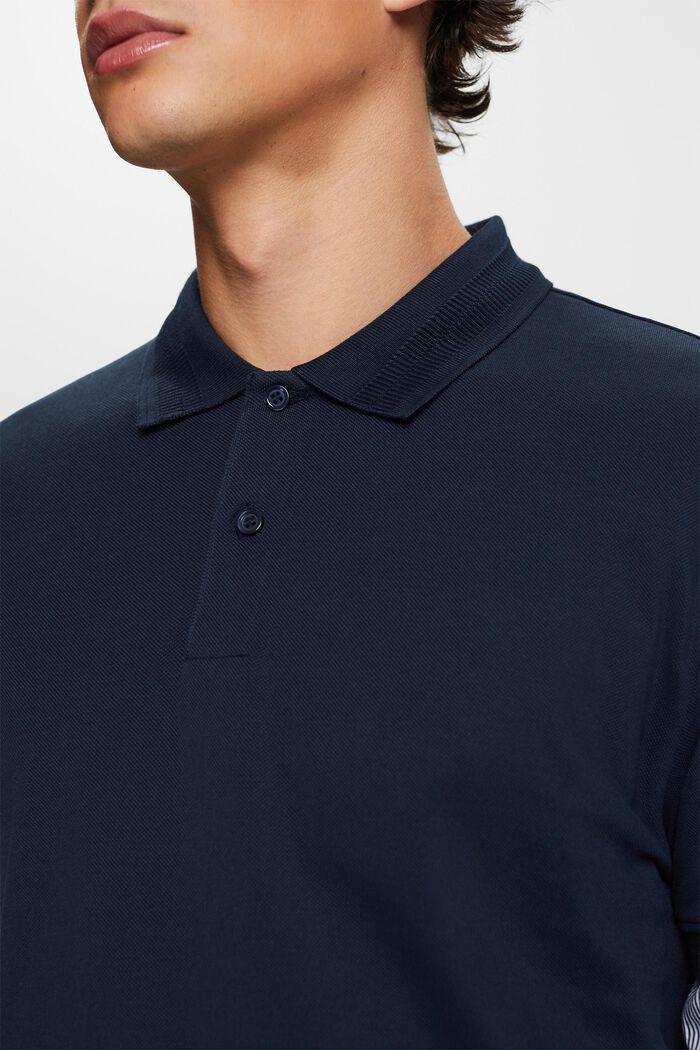 Pima Cotton Piqué Polo Shirt, NAVY, detail image number 1