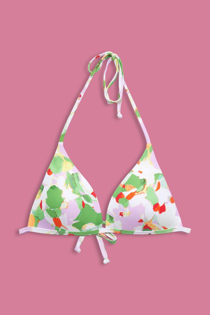 Recycled: padded triangle bikini top, GREEN, detail image number 4