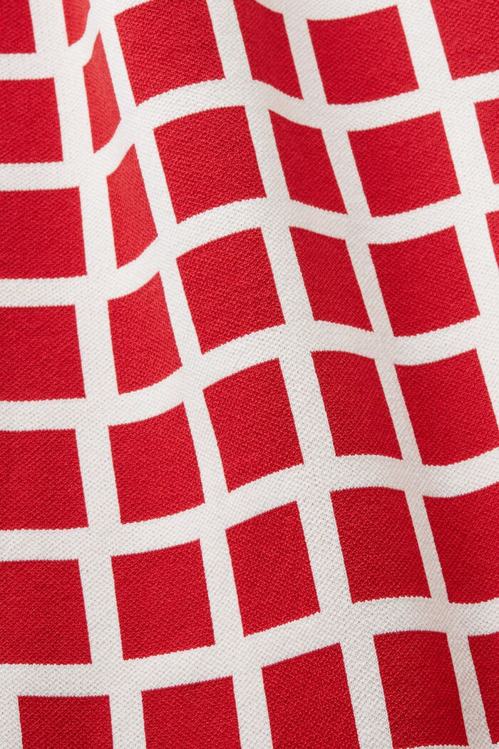 Cropped Jacquard Sweater Tee, DARK RED, detail image number 5