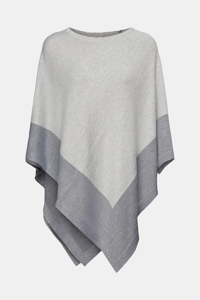 Two-tone poncho, LIGHT GREY, detail image number 0
