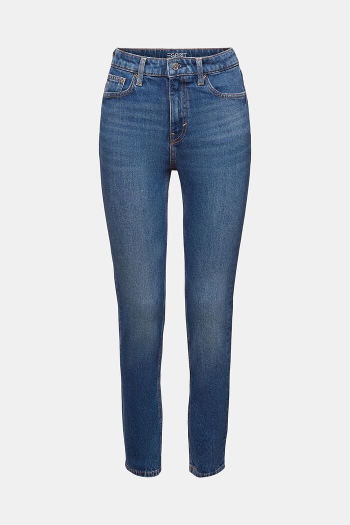 High-Rise Slim Jeans, BLUE MEDIUM WASHED, detail image number 7