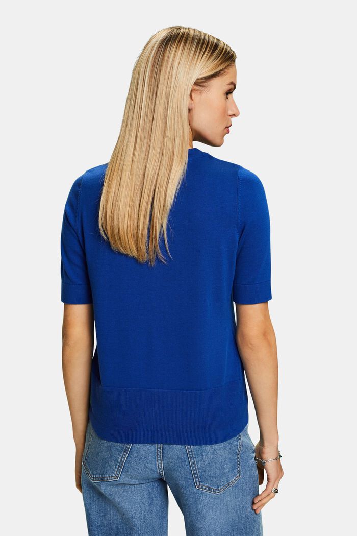 Short-Sleeve Crewneck Sweater, BRIGHT BLUE, detail image number 2