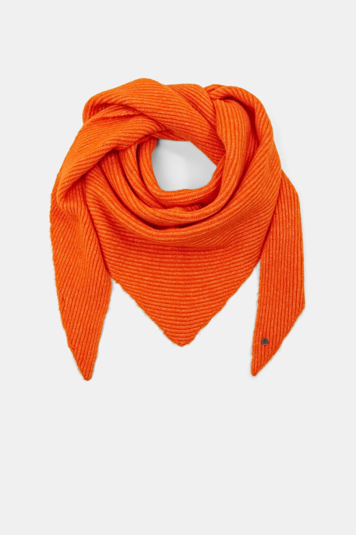Rib knit triangle scarf
