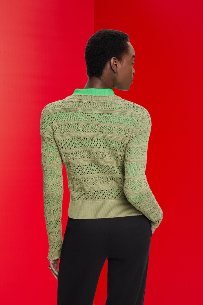 Structured sustainable cotton jumper, LIGHT KHAKI, detail image number 3