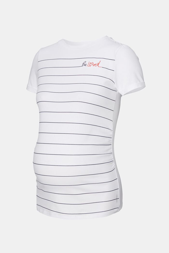 T-shirt with stripes, organic cotton, BRIGHT WHITE, detail image number 4