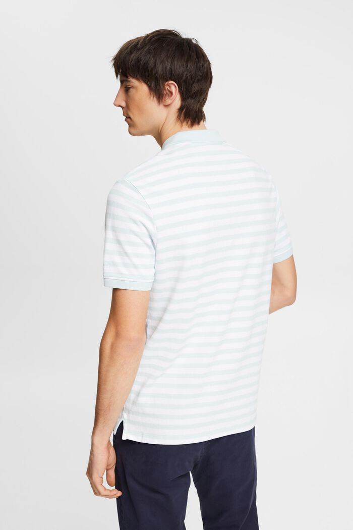 Striped slim fit polo shirt, LIGHT AQUA GREEN, detail image number 3