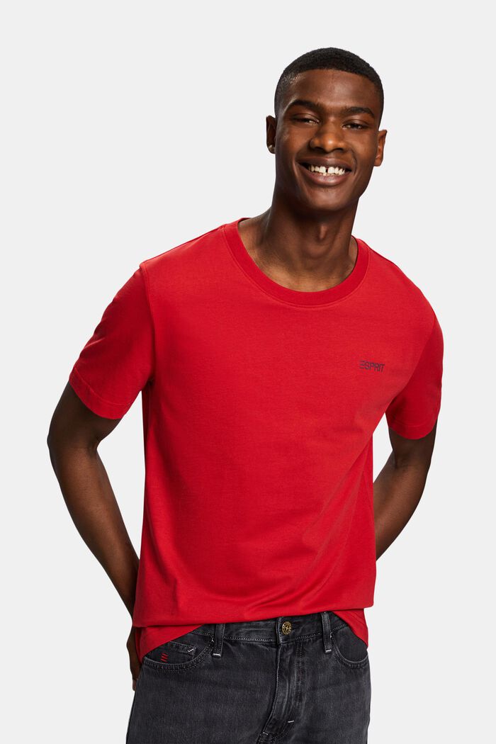 Logo Cotton Jersey T-Shirt, DARK RED, detail image number 0