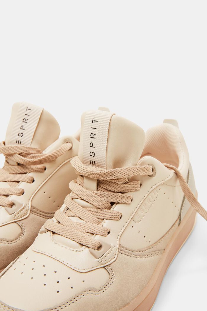 Two-coloured faux leather trainers, TAUPE, detail image number 3