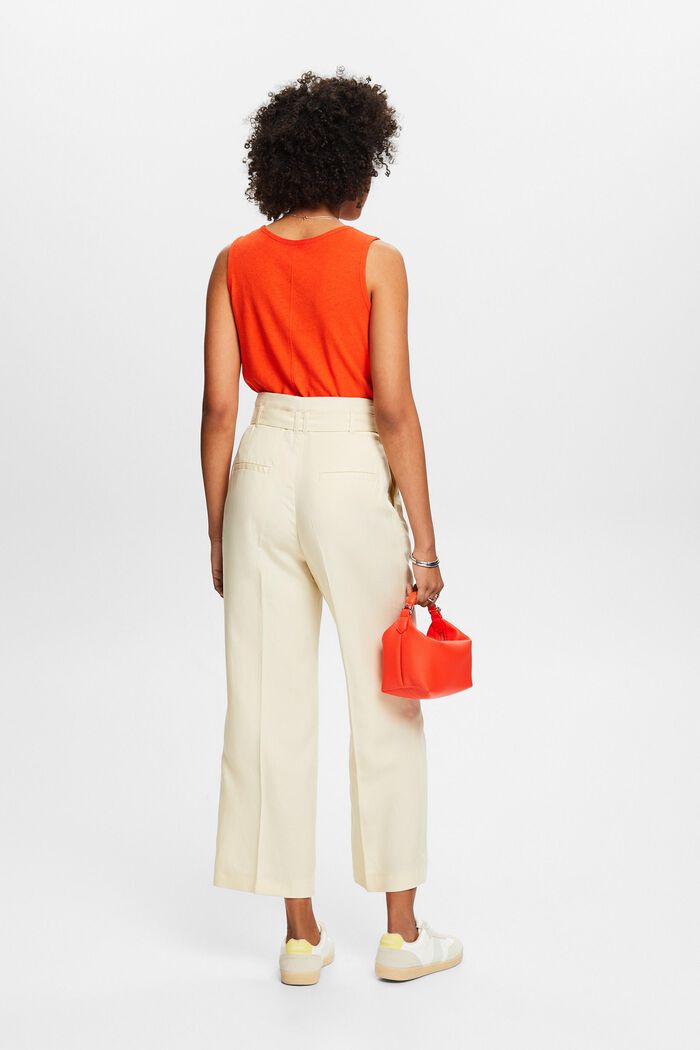 Mix and Match Cropped High-Rise Culotte Pants, SAND, detail image number 2
