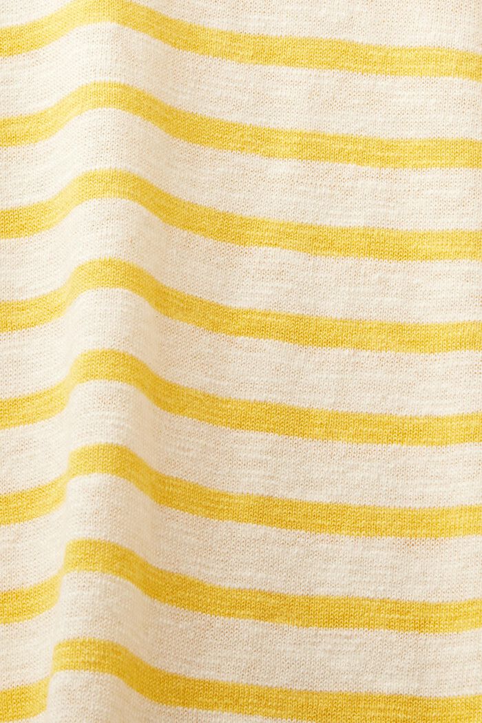 Striped Cotton-Linen Sweater, SUNFLOWER YELLOW, detail image number 5