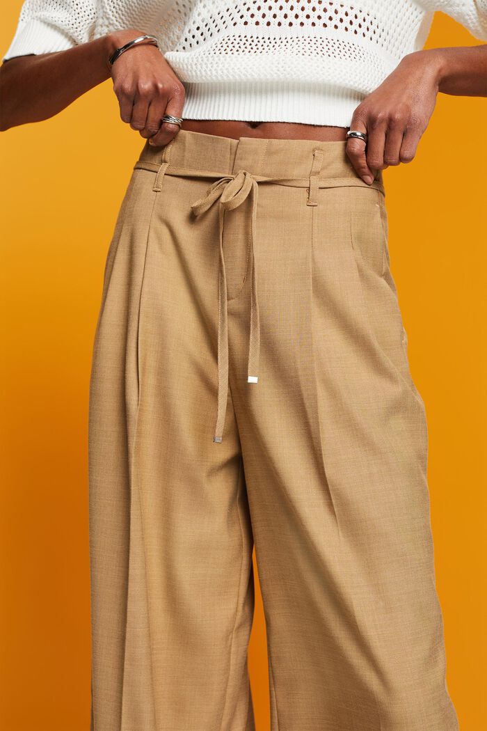 Wide fit trousers, KHAKI BEIGE, detail image number 2
