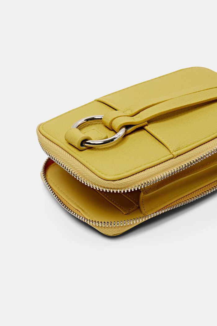 Faux leather phone bag, YELLOW, detail image number 3