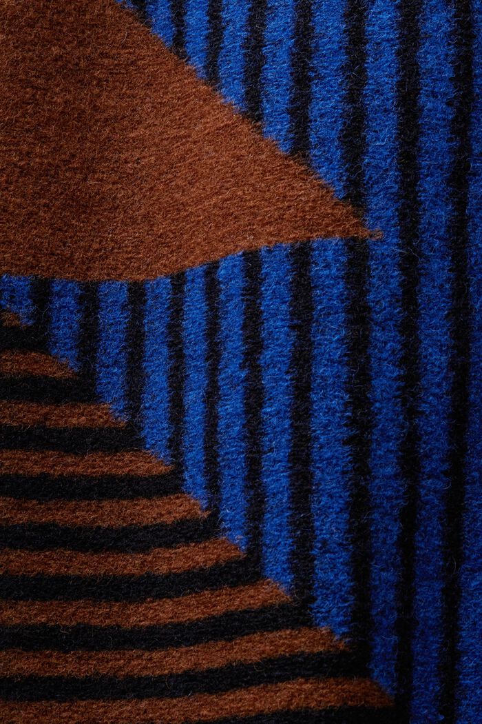 Printed Wool-Blend Coat, BRIGHT BLUE, detail image number 6