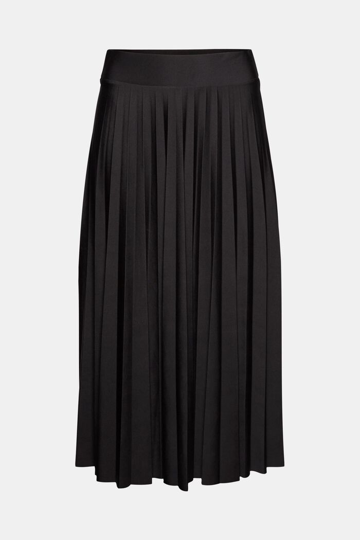 Recycled: Pleated skirt with an elasticated waistband, BLACK, detail image number 6