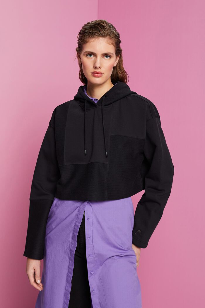 ESPRIT - Cropped patchwork hoodie at our online shop