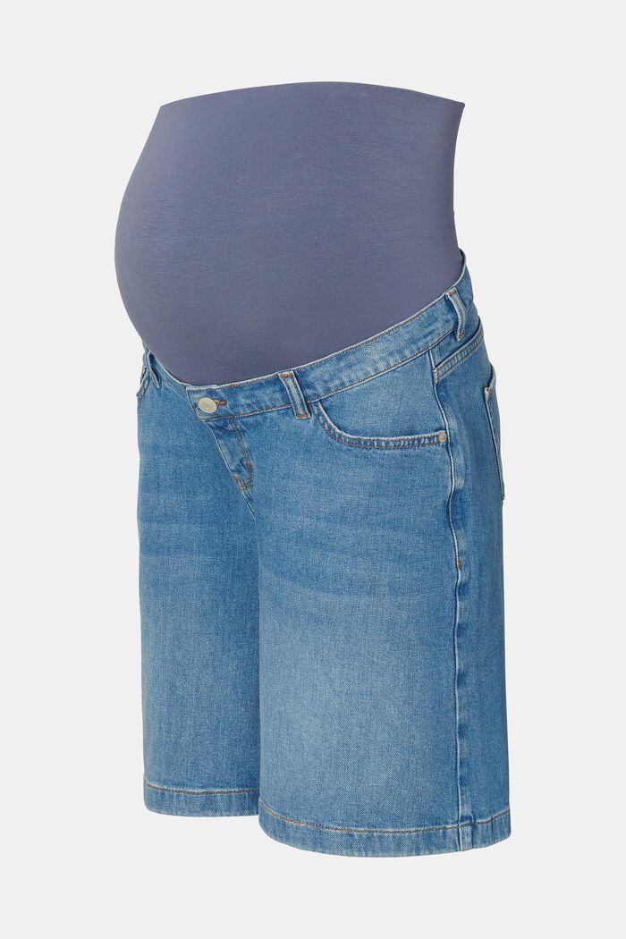 Bermuda shorts with over-the-bump waistband, BLUE MEDIUM WASHED, detail image number 1