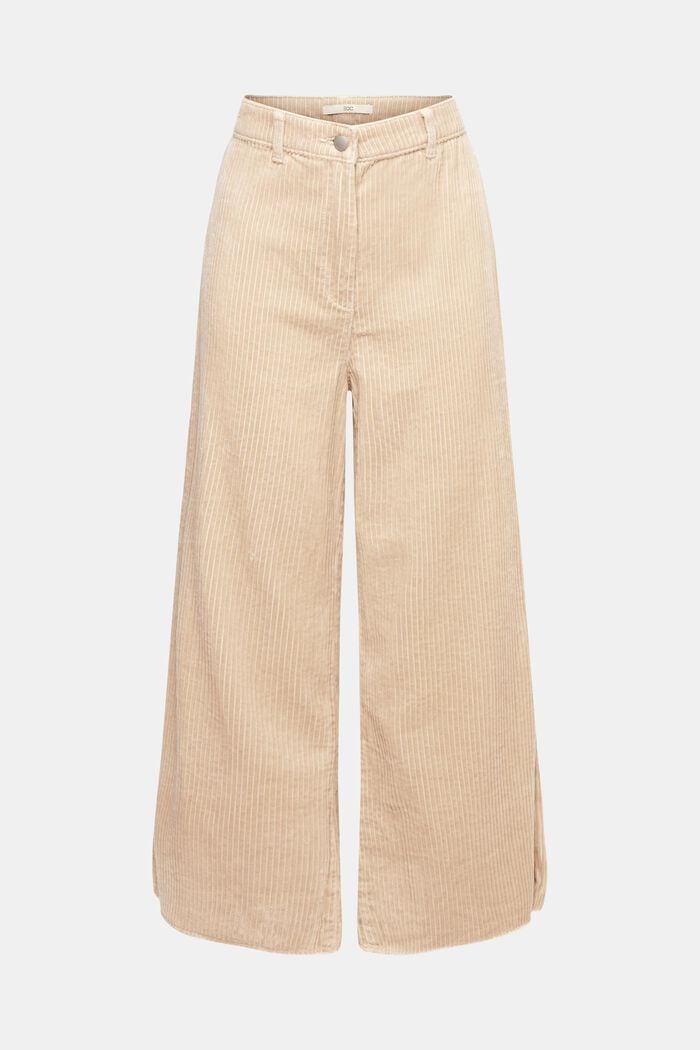 Cropped wide leg corduroy trousers
