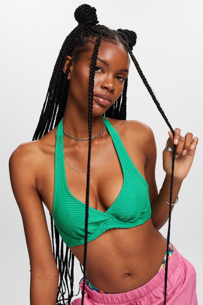 ESPRIT - Recycled: textured underwired bikini top at our online shop