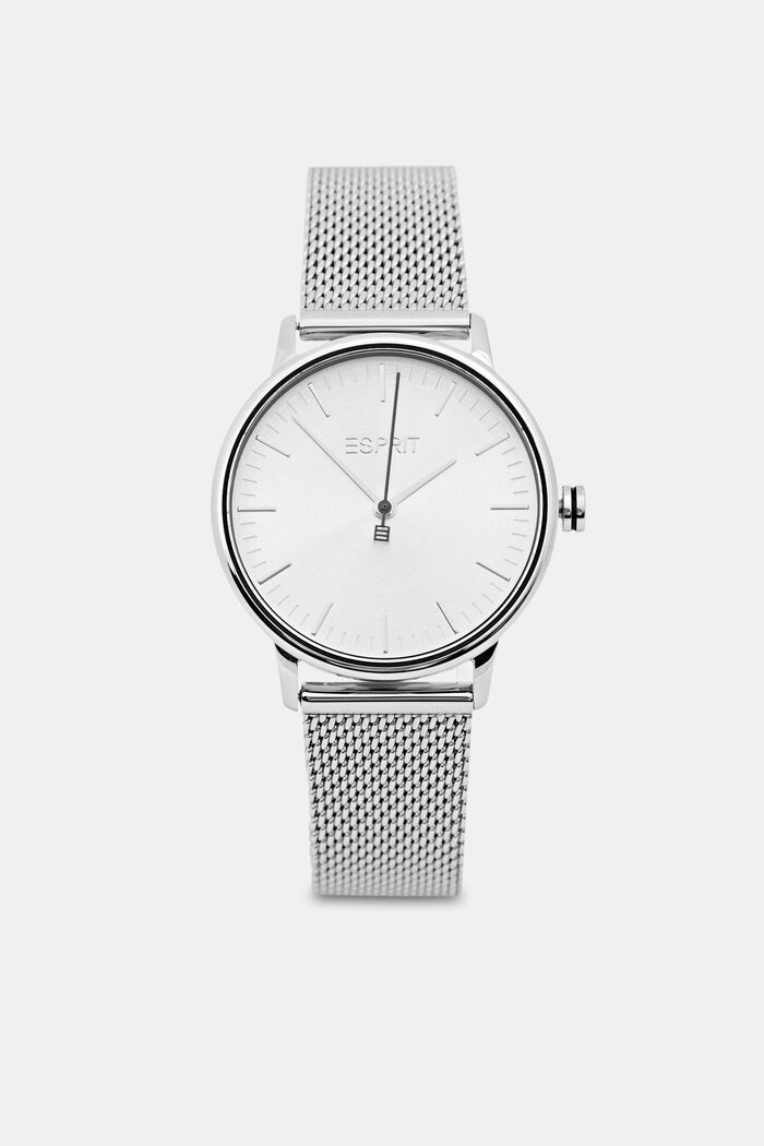 Stainless steel watch with a replaceable strap