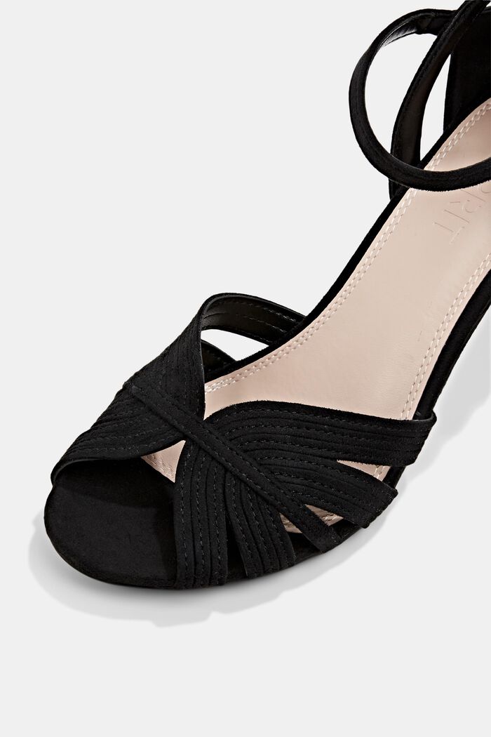 Sandals with a heel, BLACK, detail image number 4