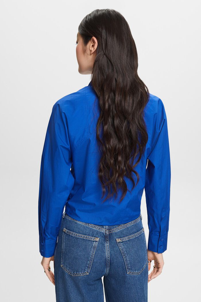 Cropped Tie Front Shirt, BRIGHT BLUE, detail image number 2