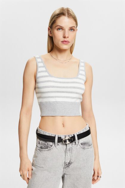 Striped Cropped Sweater Tank Top