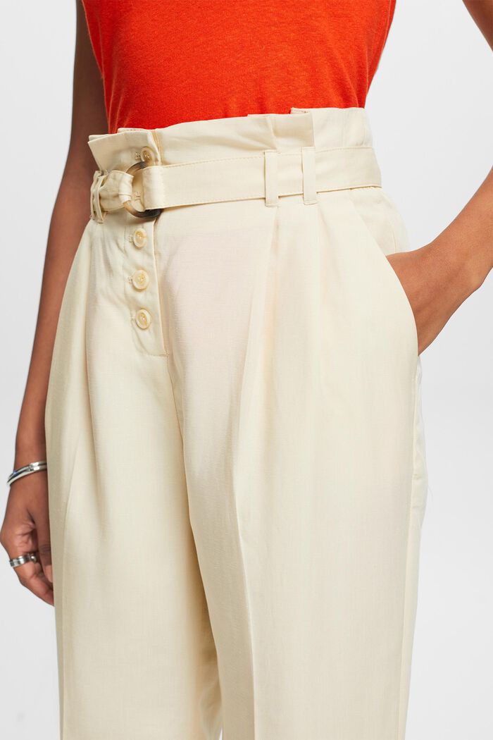 Mix and Match Cropped High-Rise Culotte Pants, SAND, detail image number 4