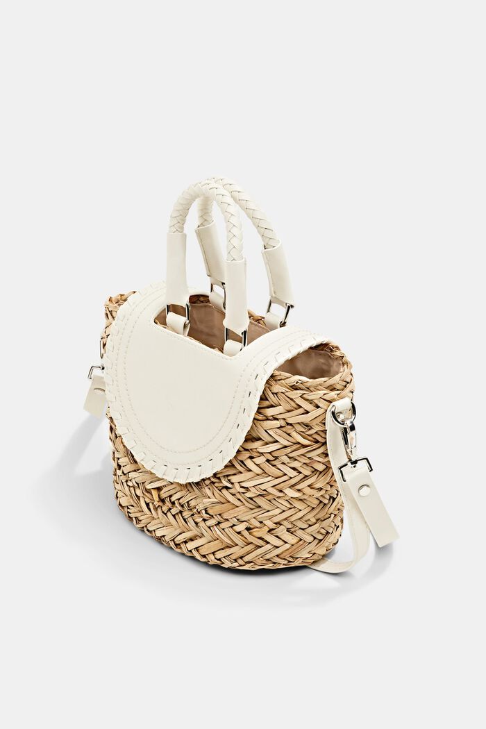 Bag made of woven straw, OFF WHITE, detail image number 1