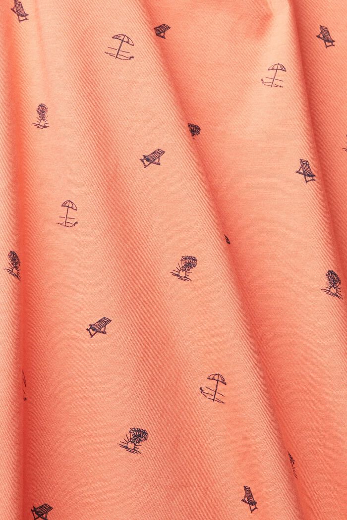 Jersey polo shirt with a print, CORAL, detail image number 5