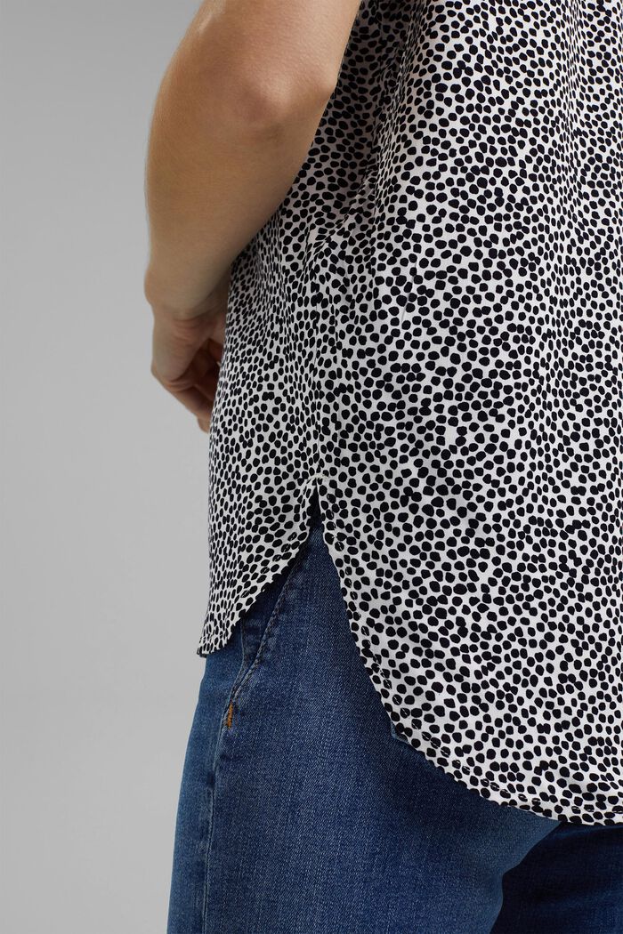 Patterned blouse, LENZING™ ECOVERO™, NAVY BLUE, detail image number 5