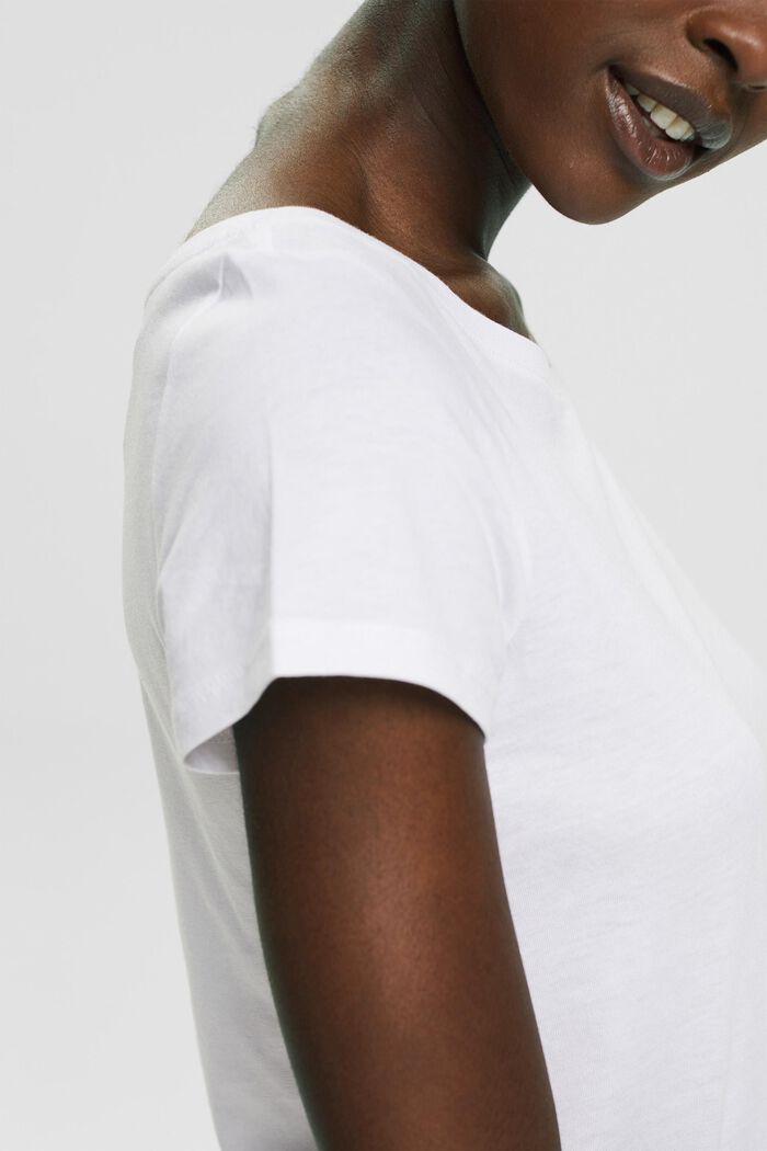 Double pack: basic T-shirt, organic cotton blend, WHITE, detail image number 3