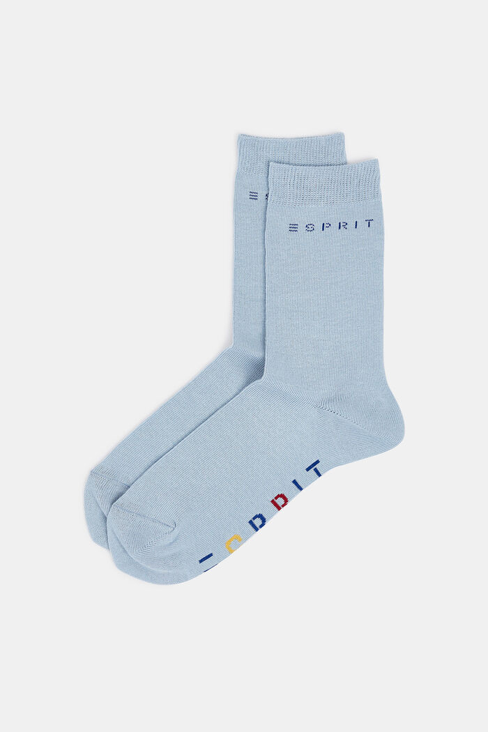 Kids' socks with logo, STEEL BLUE, detail image number 0