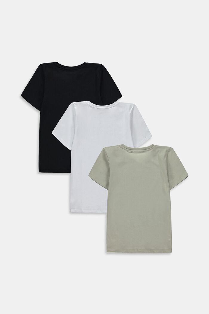 3-pack of pure cotton t-shirts, WHITE, detail image number 1