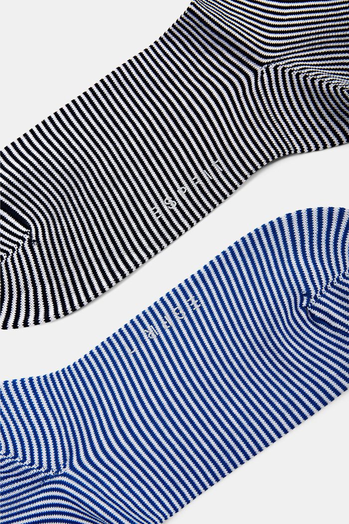 2-pack of striped socks, organic cotton, BLUE/BLACK, detail image number 2